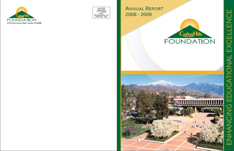 Crafton Hills College Foundation 2008 / 2009 Report - Front & Back Cover