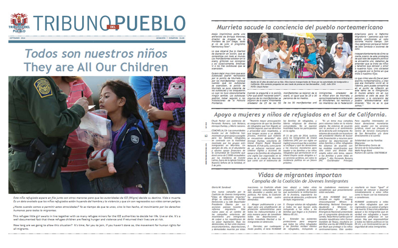 Tribuno Del Pueblo - September 2014 - Front & Back Cover