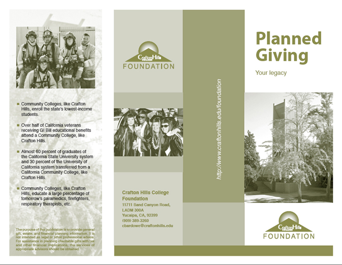 Crafton Hills College Planned Giving Brochure - Outside