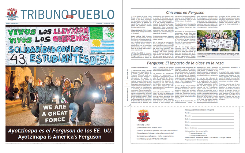 Tribuno Del Pueblo - January 2015 - Front & Back Cover