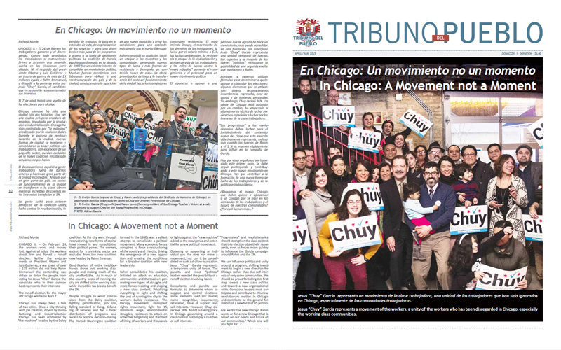 Tribuno Del Pueblo - April May 2015 - Front & Back Cover