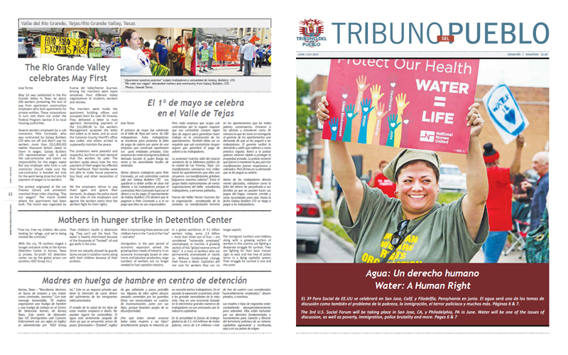 Tribuno Del Pueblo - June July 2015 - Front & Back Cover