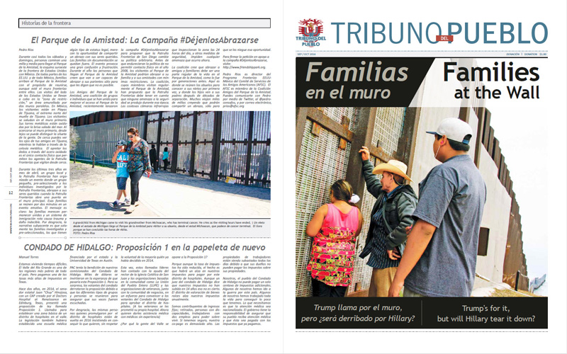 Tribuno Del Pueblo – September October 2016  - Front & Back Cover