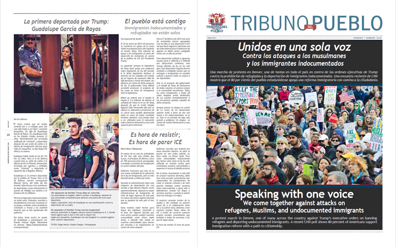 Tribuno Del Pueblo – March April 2017  - Front & Back Cover