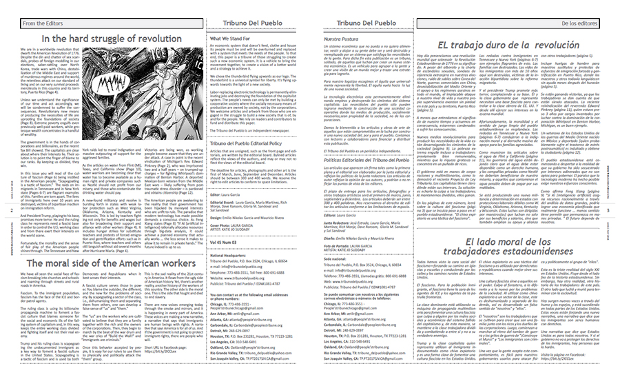 Tribuno Del Pueblo June July 2018 - pages 2 and 3