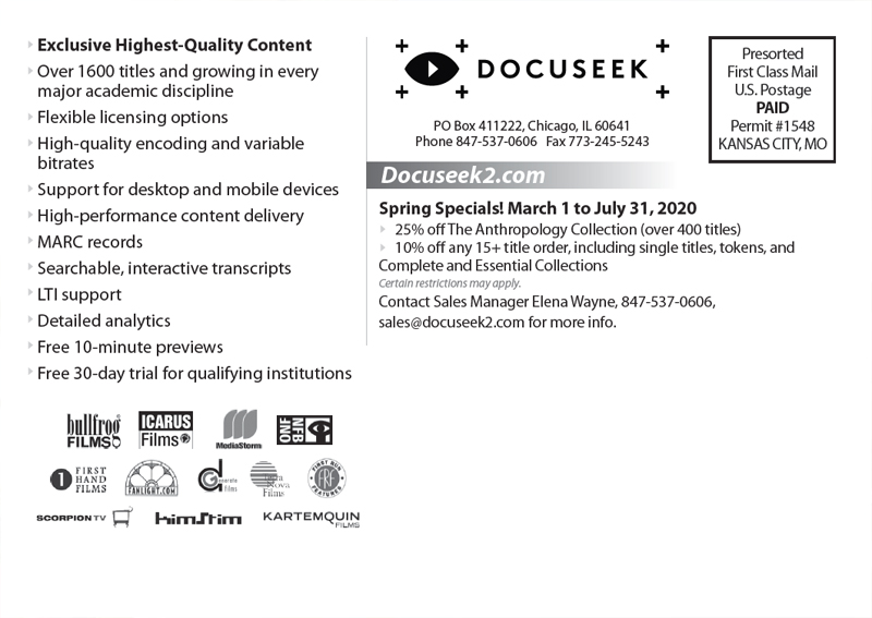 Docuseek Spring Postcard Mailer back