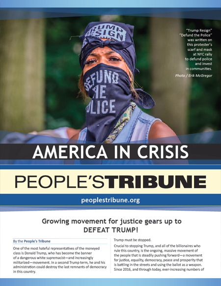 People’s Tribune August 2020 Promotional Flyer front page